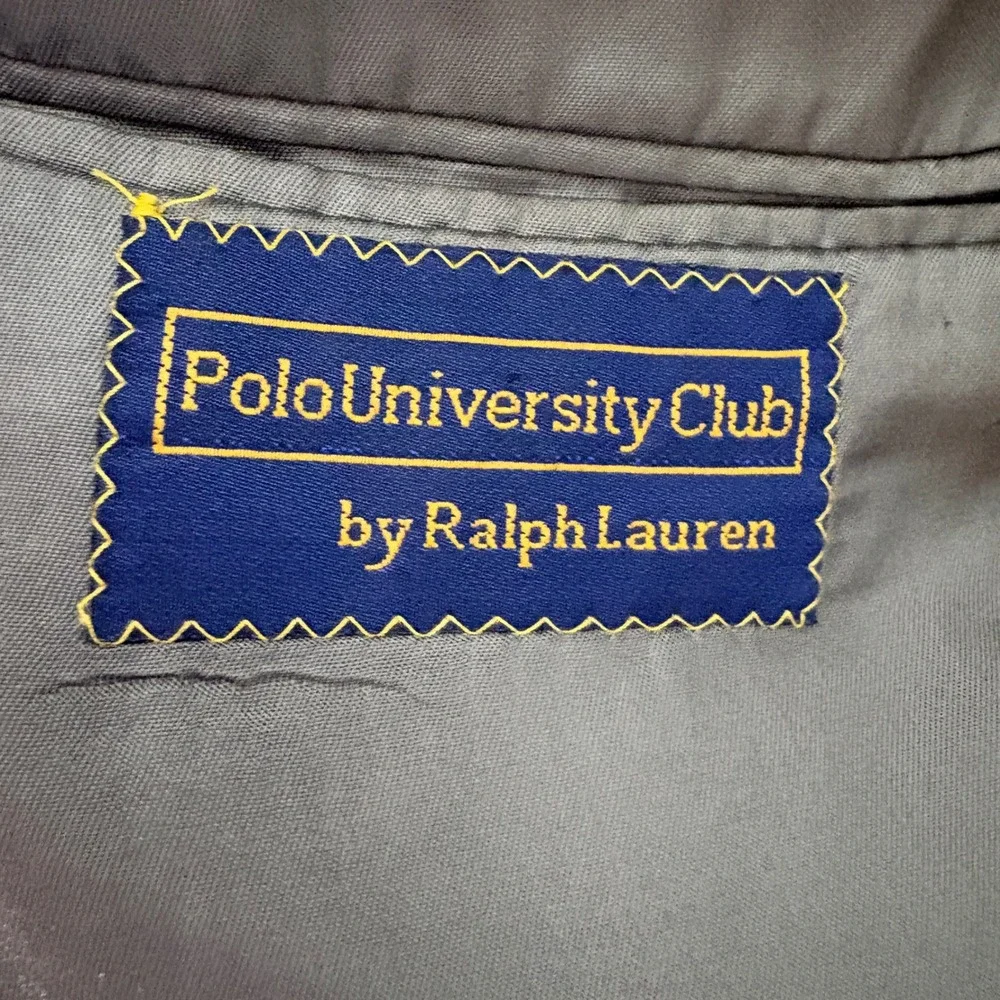 Polo University Club Ralph Lauren Mens Grey Windowpane Virgin Wool Blazer Jacket